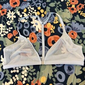 Negative Underwear Sieve Demi Bra Light Blue Mesh T-Back Front Clasp Size 2